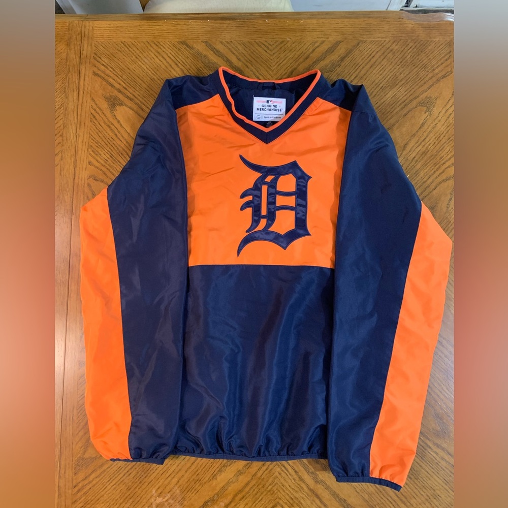 Men's Detroit Tigers G-III Sports by Carl Banks Navy/Orange High Pullover Size L